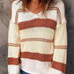 Beige Red Striped Sweater