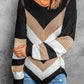 Chevron Colorblock Knit Sweater