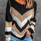 Chevron Colorblock Knit Sweater