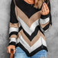 Chevron Colorblock Knit Sweater