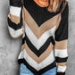 Chevron Colorblock Knit Sweater