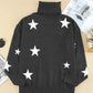 Turtleneck Star Print Sweater