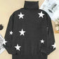 Turtleneck Star Print Sweater
