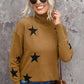 Turtleneck Star Print Sweater