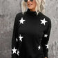 Turtleneck Star Print Sweater
