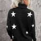 Turtleneck Star Print Sweater