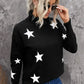 Turtleneck Star Print Sweater