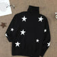 Turtleneck Star Print Sweater