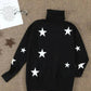 Turtleneck Star Print Sweater