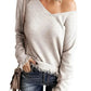 V Neck Tasseled Sweater