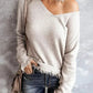 V Neck Tasseled Sweater