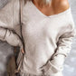 V Neck Tasseled Sweater