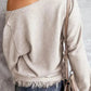 V Neck Tasseled Sweater