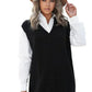 Black Knit Pullover Vest Sweater