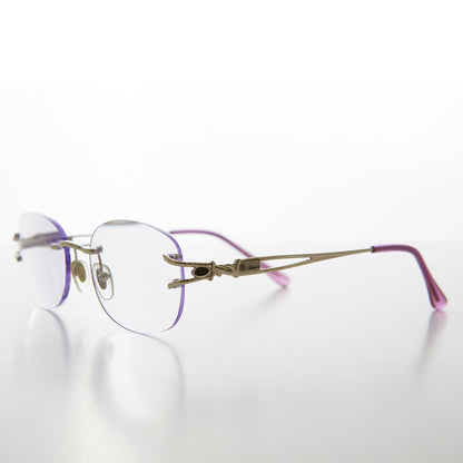 Oval Rimless Colored Lens Readers - Leona