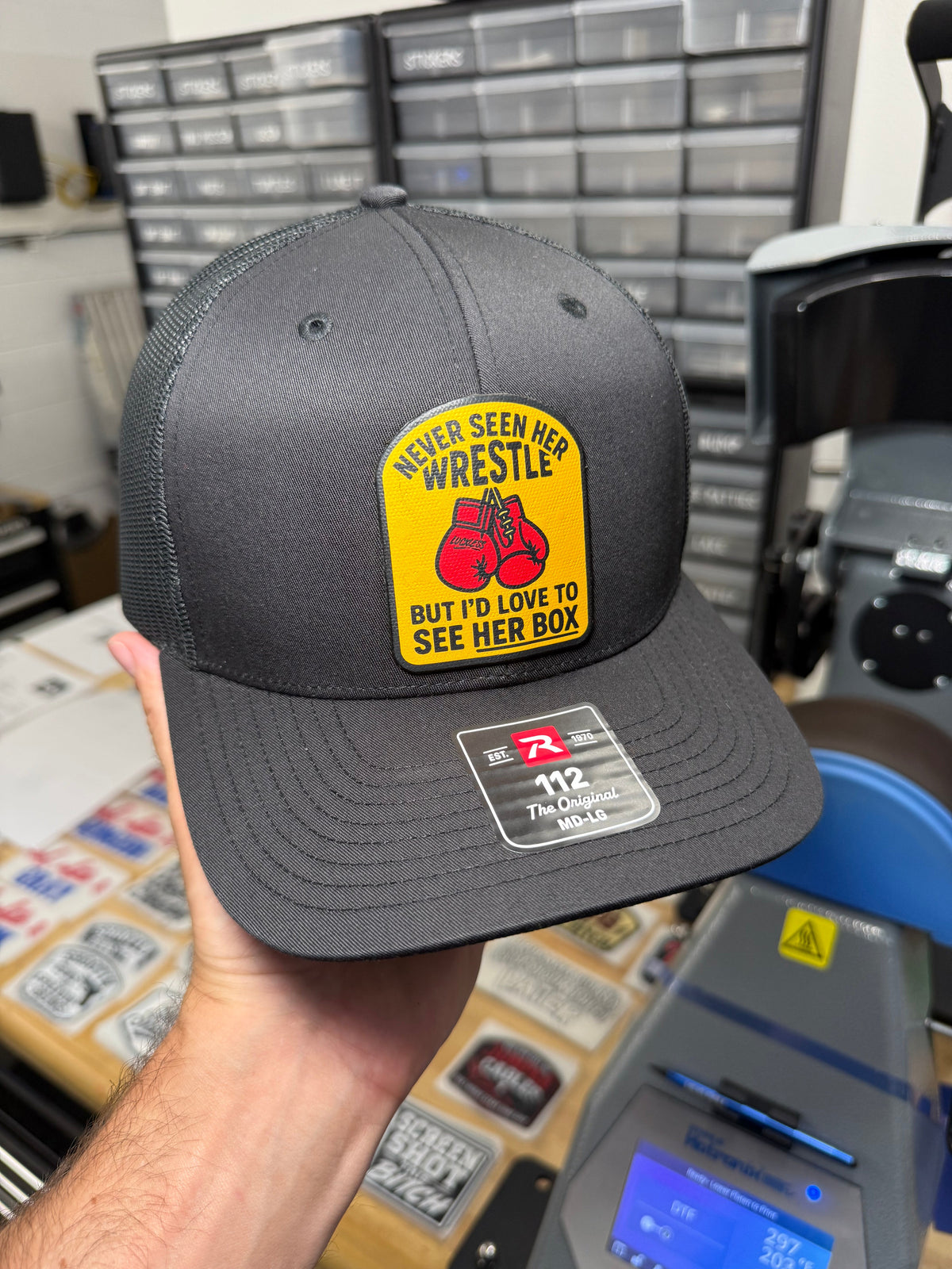 Love To See Her Box Canvas Patch Snapback
