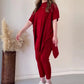 Fall Plus Size Knit Batwing Top & Bottom Set