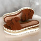 Ladies Bow Sandals with Platform Wedge Heel