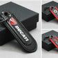 Motorcycle Carbon Fiber Leather Keychain