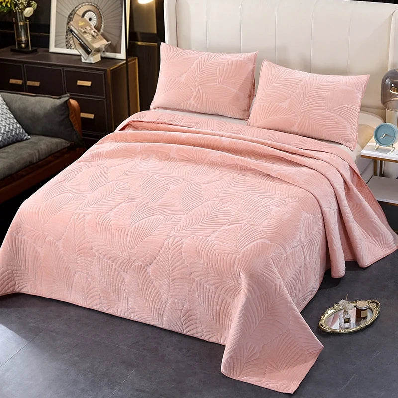 Chalet Velvet & Cotton Bedspread Set, 3-Piece