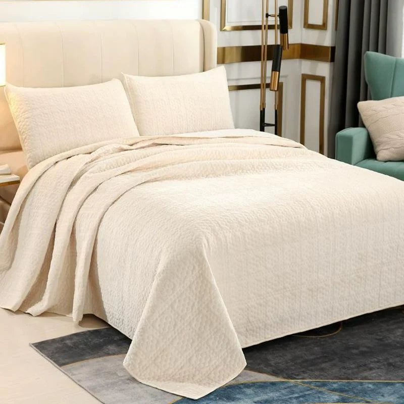 Chalet Velvet & Cotton Bedspread Set, 3-Piece