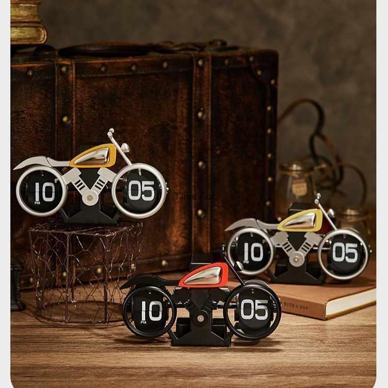 Vintage Motorcycle-Themed Flip Clock