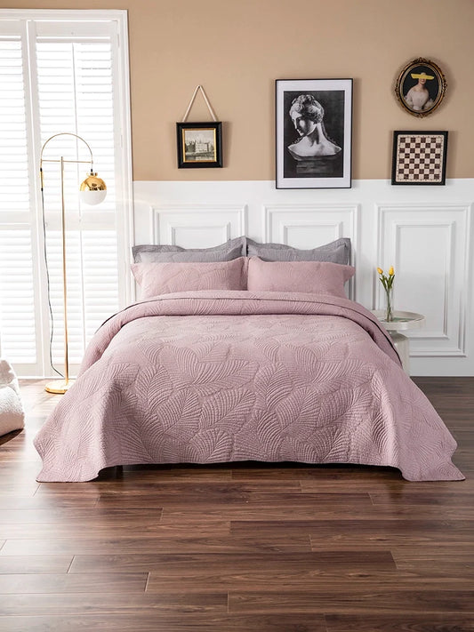 Havana Palm Leaf Embroidered Bedspread