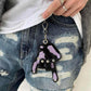 Leather Embroidered Button Palm Decoration Keychain