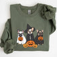 Ghost Dogs Skeleton Halloween Pumpkin Witch Meme Spooky Costume Graphic Sweatshirt