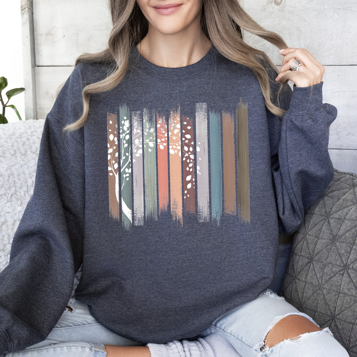 Botanical Stripes Tree Sweatshirt