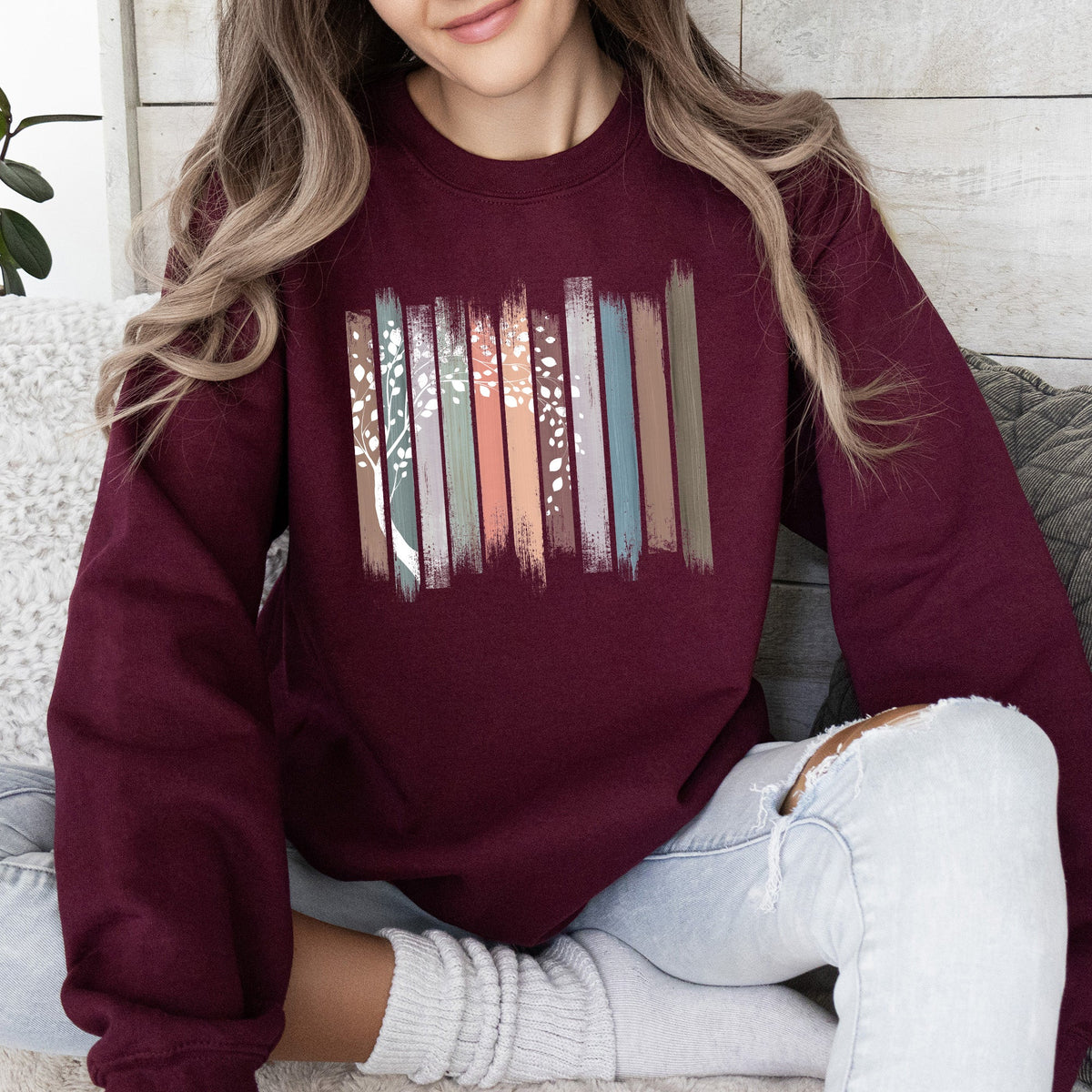 Botanical Stripes Tree Sweatshirt
