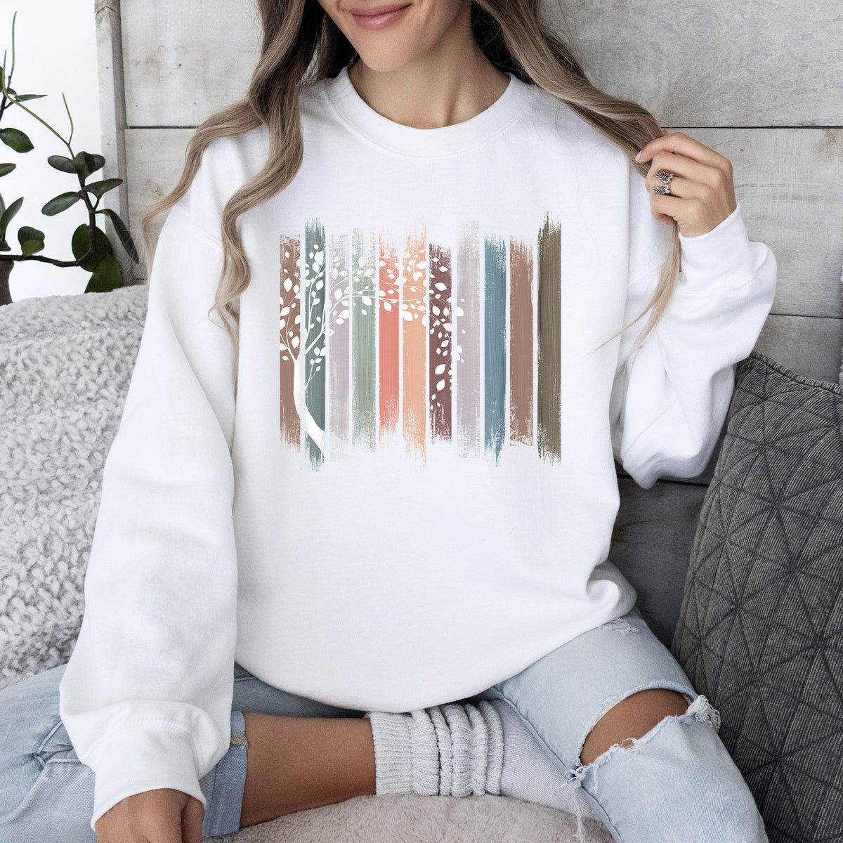 Botanical Stripes Tree Sweatshirt