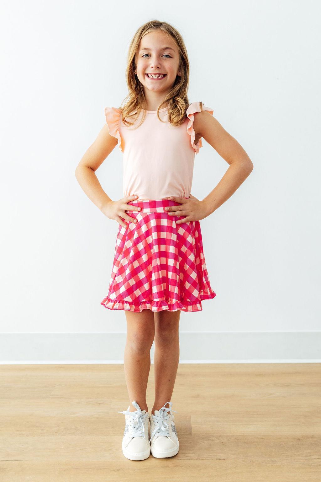 Peach S/S Ruffle Tee