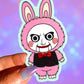 Puppet Bunny Glitter Monster Vinyl Sticker