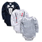 Long Sleeve Cotton Baby Bodysuit 3-Piece Set (1 Piece)