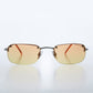 Rimless 90s Rectangle Sunglass with Two Color Lens - Rumi
