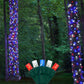 2 pack - 5mm - 50 ct - Red, White, Blue LED - 4" spacing - Green wire - 17 ft long
