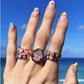 Vintage Embrace Hands Rings Set