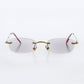 Rimless Tinted Rectangular Lens Reading Glasses - Ryn