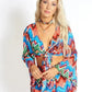Rainbow Waves Bohemian Front Tying Crop Top