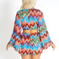 Rainbow Waves Bohemian Front Tying Crop Top