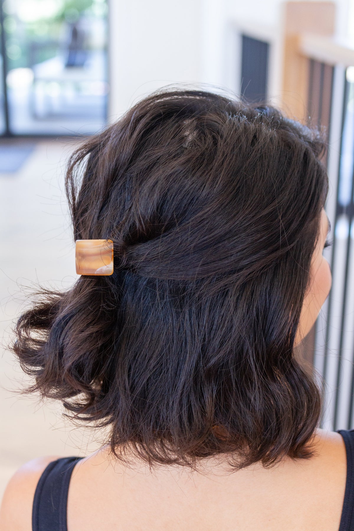 Rectangle Cuff Hair Tie Elastic in Amber **FINAL SALE**