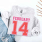 Retro Valentine’s Day Jersey Number FEBRUARY 14 Sweatshirt