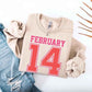 Retro Valentine’s Day Jersey Number FEBRUARY 14 Sweatshirt