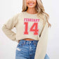 Retro Valentine’s Day Jersey Number FEBRUARY 14 Sweatshirt