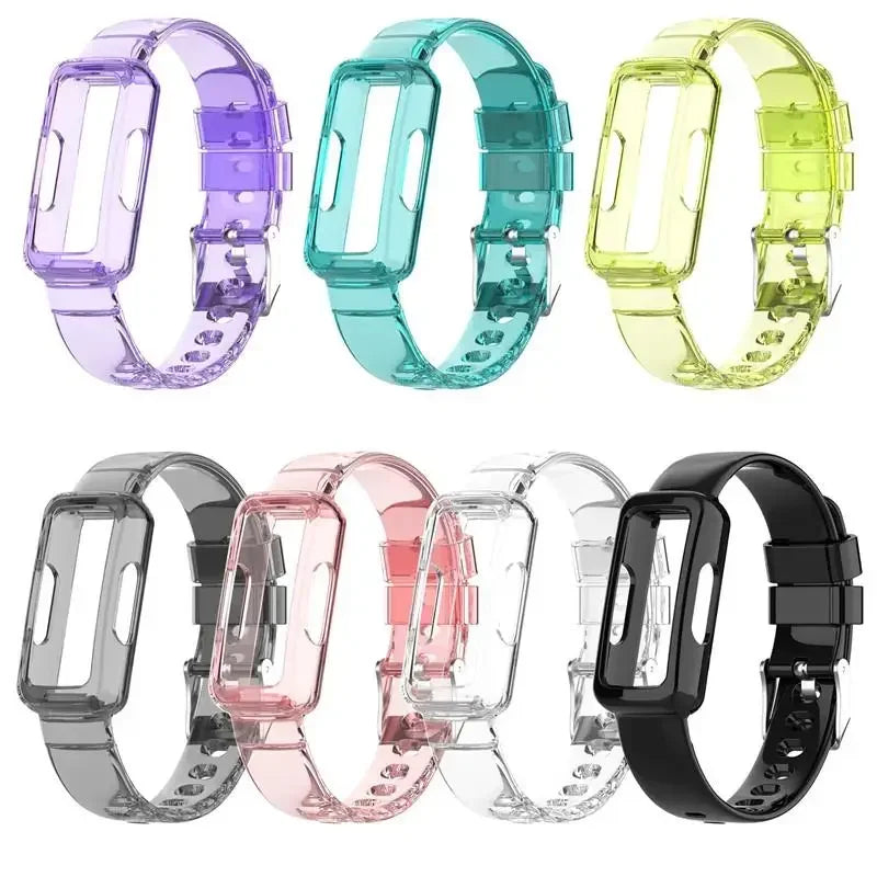 Fitbit Luxe Clear Band with Built-In Case, Translucent Colors