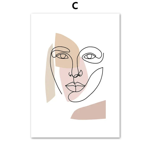 Amour Line Art Canvas Print