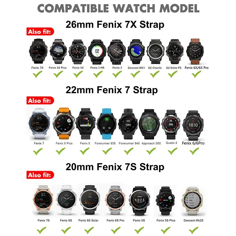 Garmin QuickFit 20/22/26mm Croc-Embossed Leather Band