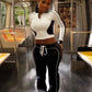 Patchwork 2 Piece Womens Tracksuit Set