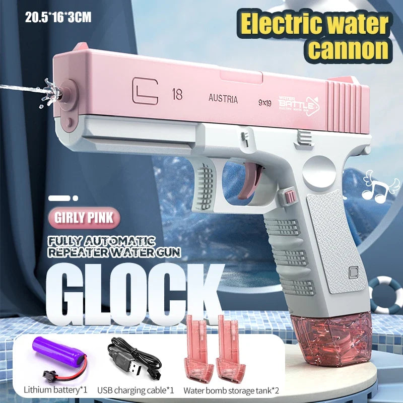 Electric Water Gun, Automatic Squirt Guns Water Pistol  Large Capacity Summer Outdoor Beach Swimming Pool Party Toy